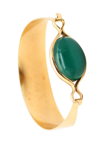PUIG DORIA 1970 Sculptural Reversible Bangle Bracelet In 18Kt Gold With Gems