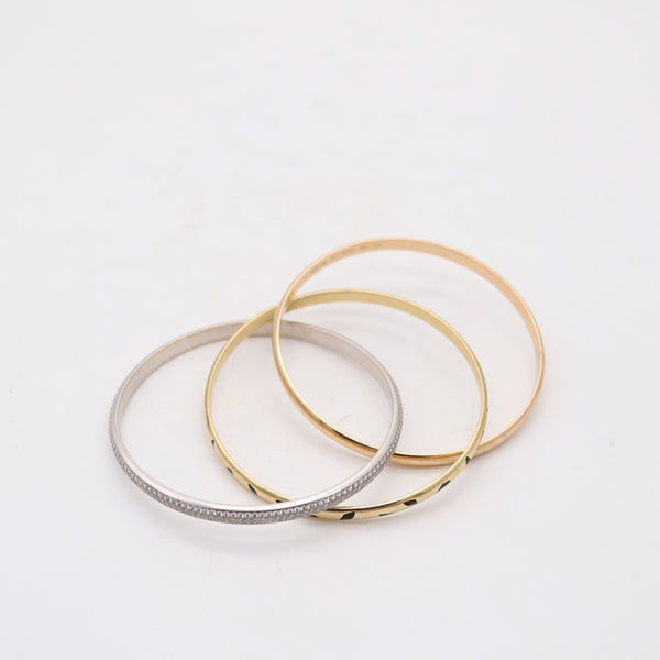 CARTIER Paris Panther Trinity Bangles In 18Kt Gold With Pave Diamonds & Onyxes