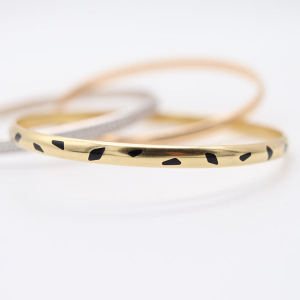 CARTIER Paris Panther Trinity Bangles In 18Kt Gold With Pave Diamonds & Onyxes