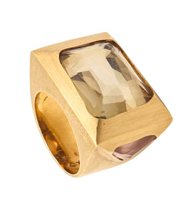 H. STERN By Diane Von Furstenberg Sculptural Cocktail Ring In 18Kt Gold & Quartzes