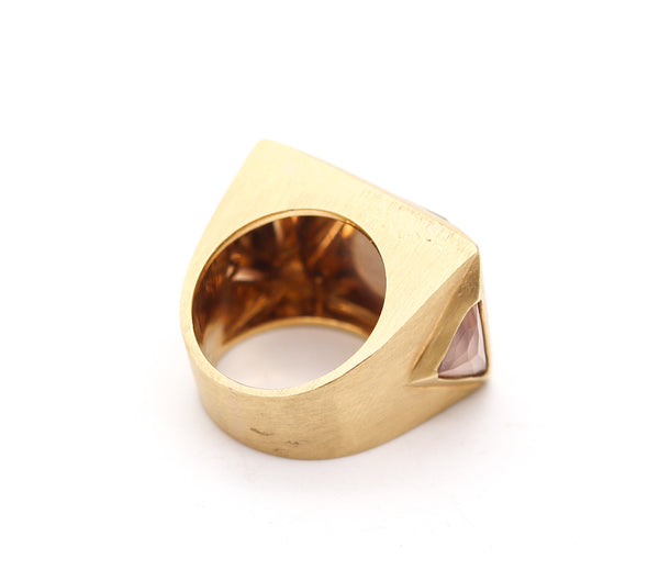 H. STERN By Diane Von Furstenberg Sculptural Cocktail Ring In 18Kt Gold & Quartzes