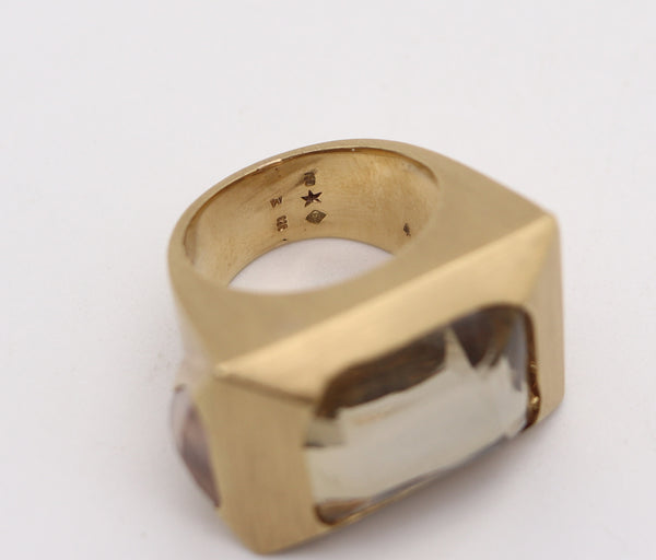H. STERN By Diane Von Furstenberg Sculptural Cocktail Ring In 18Kt Gold & Quartzes