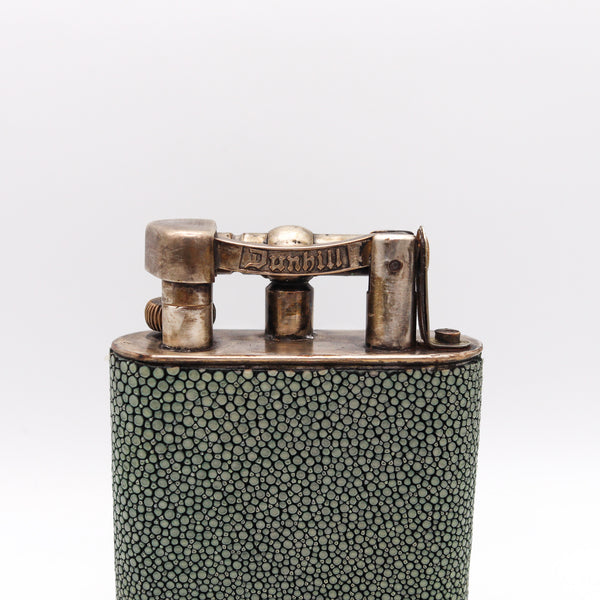 Dunhill England 1940 Desk Table Unique Lift Arm Petrol Lighter With Shagreen