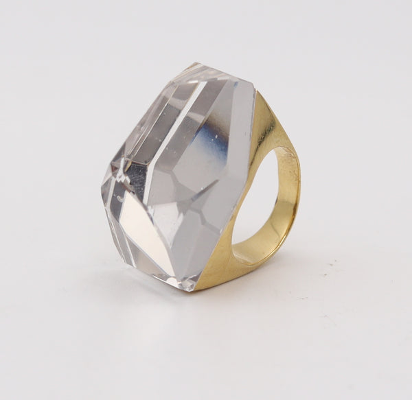 H. STERN By Diane Von Furstenberg Geometric Power Ring In 18Kt Gold & Rock Quartz