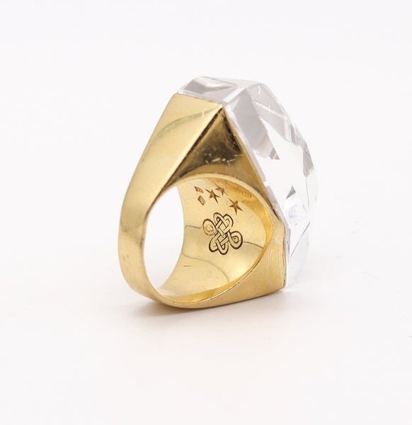 H. STERN By Diane Von Furstenberg Geometric Power Ring In 18Kt Gold & Rock Quartz