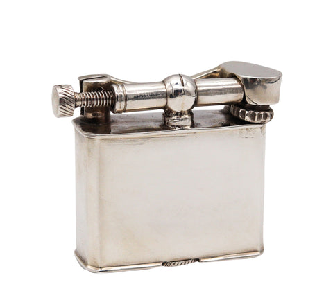 Mexico Taxco 1940 Unique Lift Arm Petrol Lighter In Solid 925 Sterling Silver