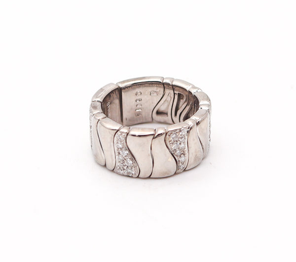 MARINA B. Milano KAR Flexible Band Ring In 18Kt White Gold With VS Diamonds