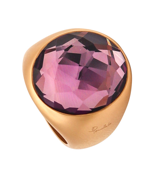 POMELLATO Narciso Cocktail Ring In Brushed 18Kt Yellow Gold With 5.75 Cts Amethyst