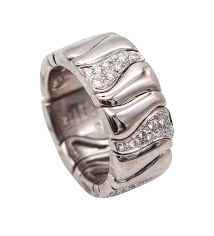 MARINA B. Milano KAR Flexible Band Ring In 18Kt White Gold With VS Diamonds