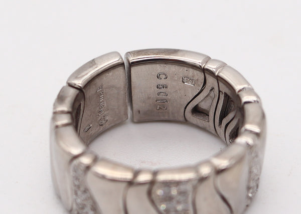 MARINA B. Milano KAR Flexible Band Ring In 18Kt White Gold With VS Diamonds