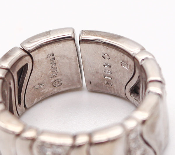 MARINA B. Milano KAR Flexible Band Ring In 18Kt White Gold With VS Diamonds