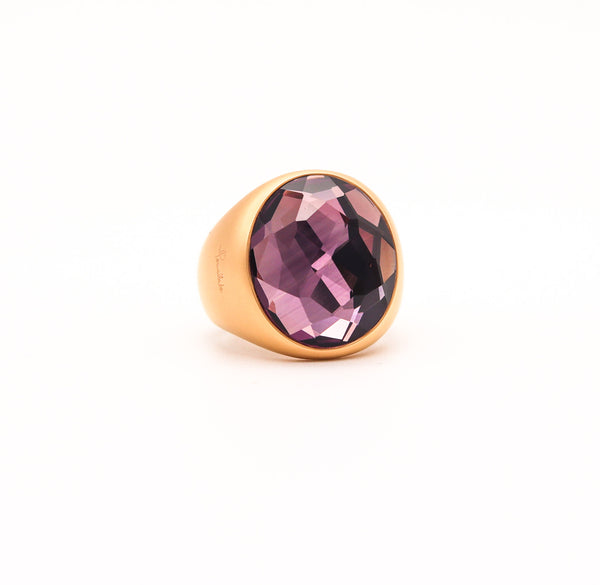 POMELLATO Narciso Cocktail Ring In Brushed 18Kt Yellow Gold With 5.75 Cts Amethyst