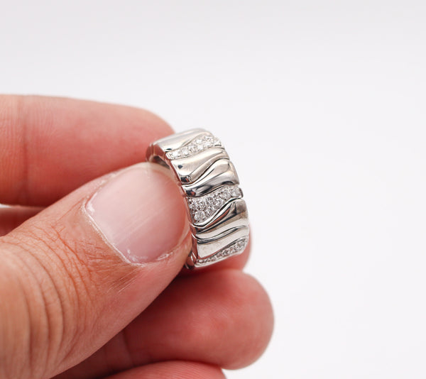 MARINA B. Milano KAR Flexible Band Ring In 18Kt White Gold With VS Diamonds