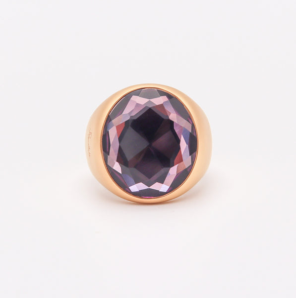 POMELLATO Narciso Cocktail Ring In Brushed 18Kt Yellow Gold With 5.75 Cts Amethyst