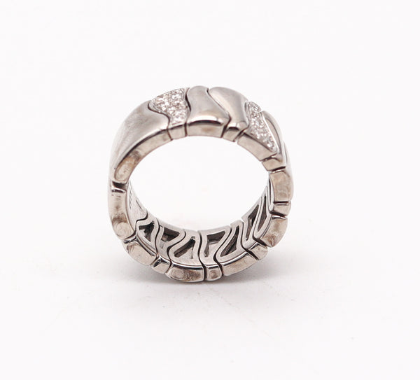MARINA B. Milano KAR Flexible Band Ring In 18Kt White Gold With VS Diamonds