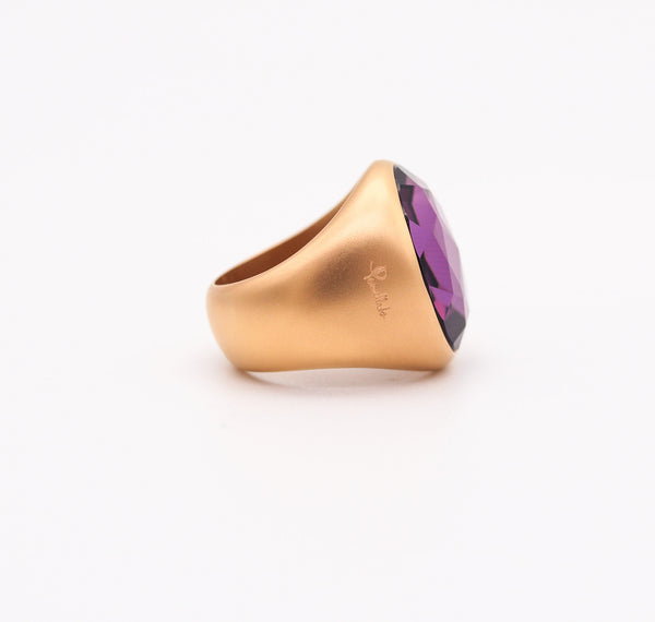 POMELLATO Narciso Cocktail Ring In Brushed 18Kt Yellow Gold With 5.75 Cts Amethyst