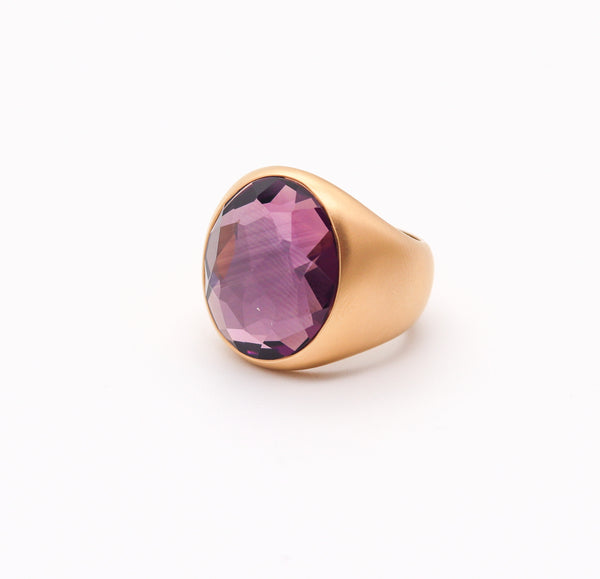 POMELLATO Narciso Cocktail Ring In Brushed 18Kt Yellow Gold With 5.75 Cts Amethyst