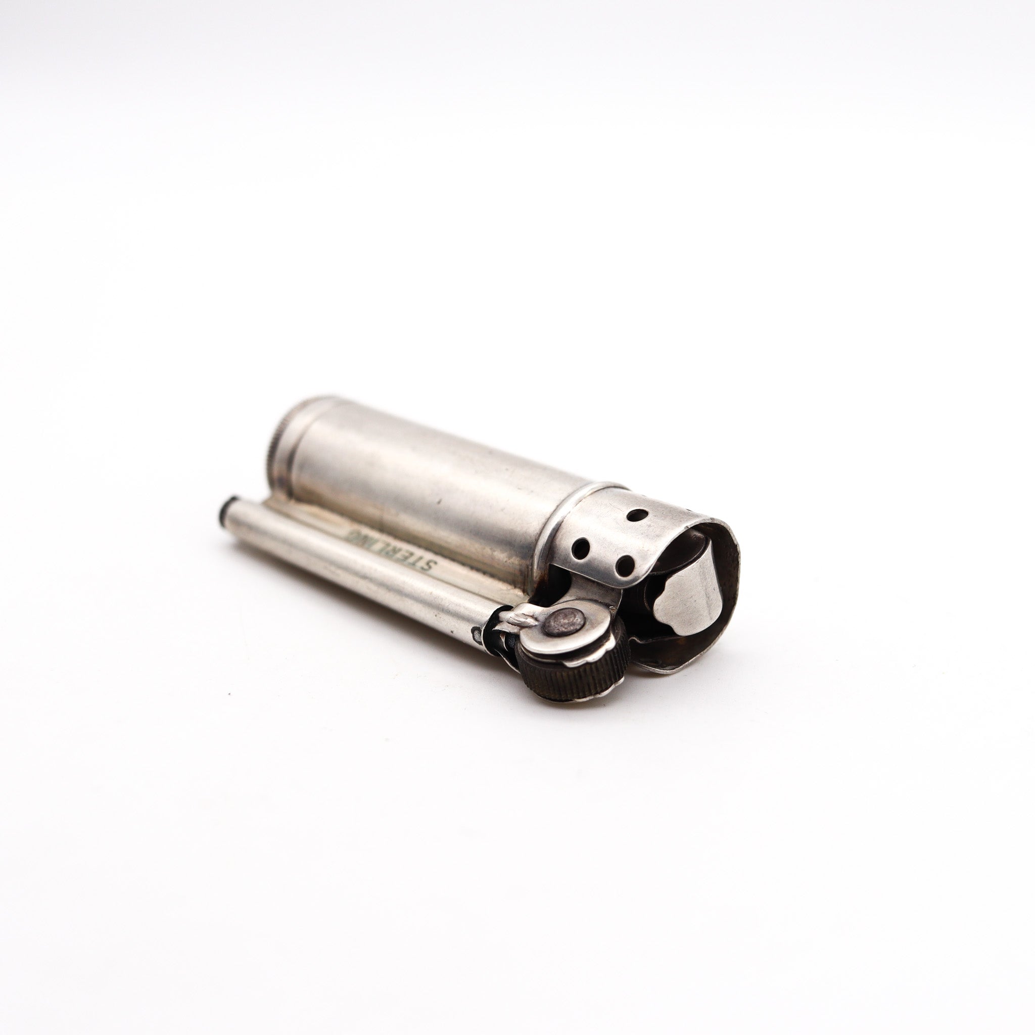 DUNHILL 1940 Service Petrol Pocket Lighter In Solid .925 Sterling 