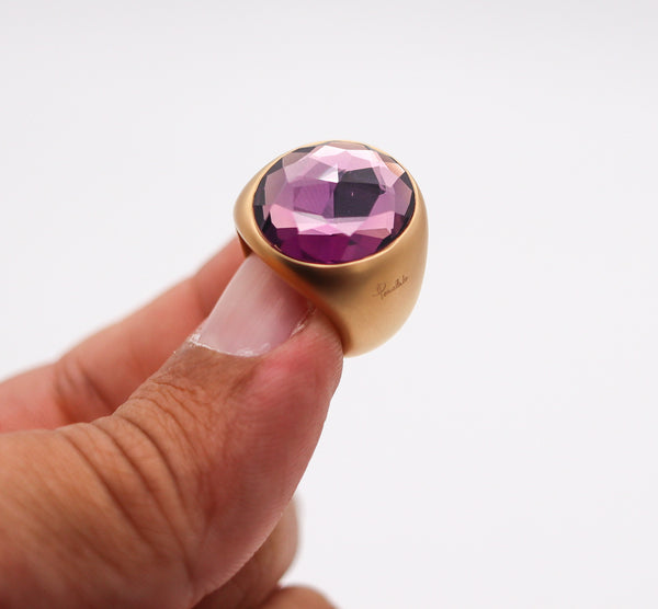 POMELLATO Narciso Cocktail Ring In Brushed 18Kt Yellow Gold With 5.75 Cts Amethyst