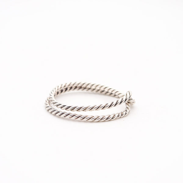 HERMES Paris 1960-1970 Twisted Ropes Money-Clip In .925 Sterling Silver With Box