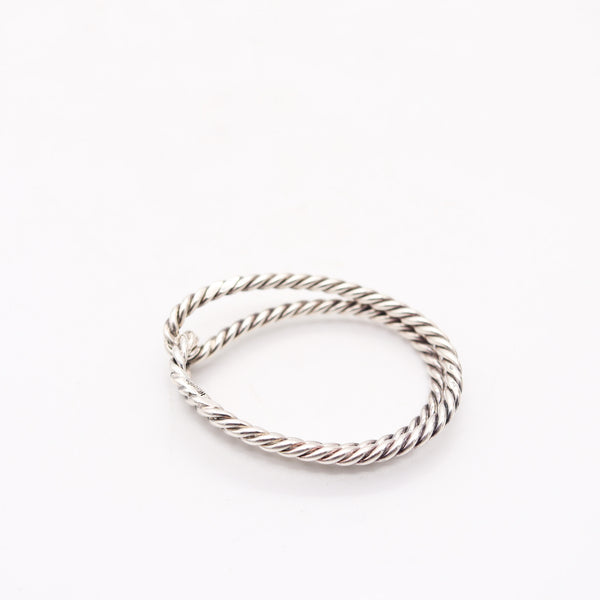 HERMES Paris 1960-1970 Twisted Ropes Money-Clip In .925 Sterling Silver With Box