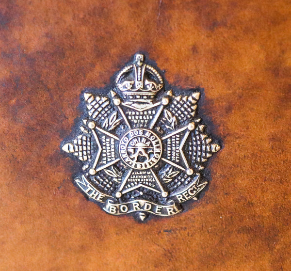+England 1900 Victorian Historical Pair Of Army Officer Travel Chests In Leather And Bronze