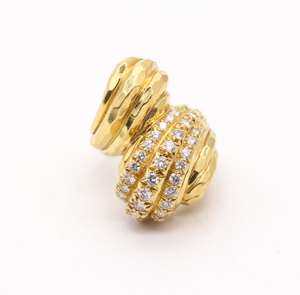 HENRY DUNAY New York Cocktail Ring In Solid 18Kt Yellow Gold With VS Diamonds