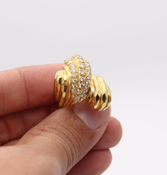 HENRY DUNAY New York Cocktail Ring In Solid 18Kt Yellow Gold With VS Diamonds