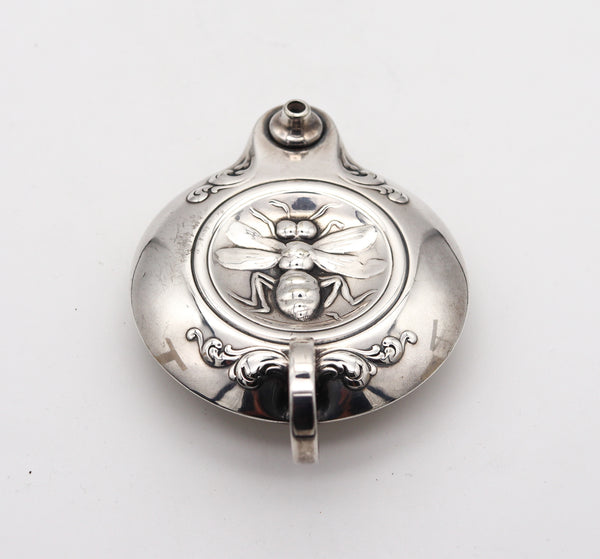 +Tiffany & Co. 1893 Art Nouveau Desk Oil Lamp In Sterling Silver With Roman Coin