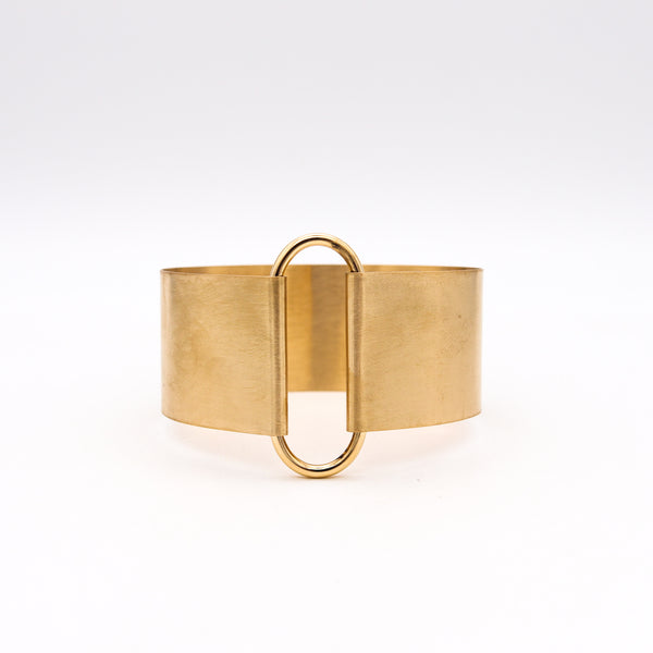 KARL LAGERFELD Runaway by IBU Paris Minimalist Bangle Bracelet In Solid 18Kt Gold