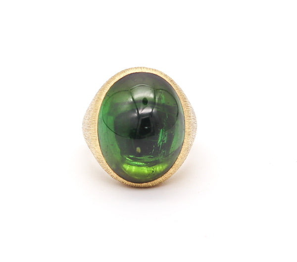 HENRY DUNAY New York Cocktail Ring In Solid 18Kt Yellow Gold With Tourmaline