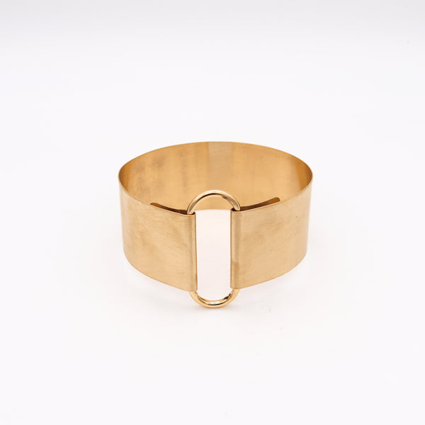 KARL LAGERFELD Runaway by IBU Paris Minimalist Bangle Bracelet In Solid 18Kt Gold