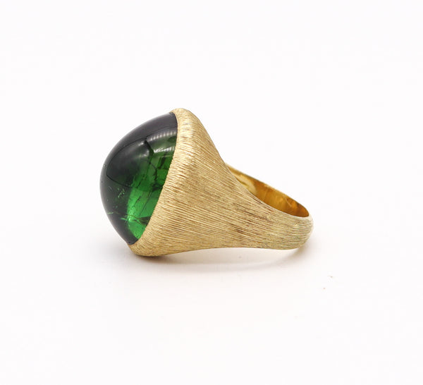 HENRY DUNAY New York Cocktail Ring In Solid 18Kt Yellow Gold With Tourmaline