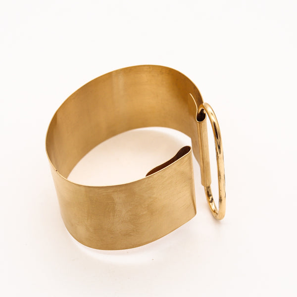 KARL LAGERFELD Runaway by IBU Paris Minimalist Bangle Bracelet In Solid 18Kt Gold