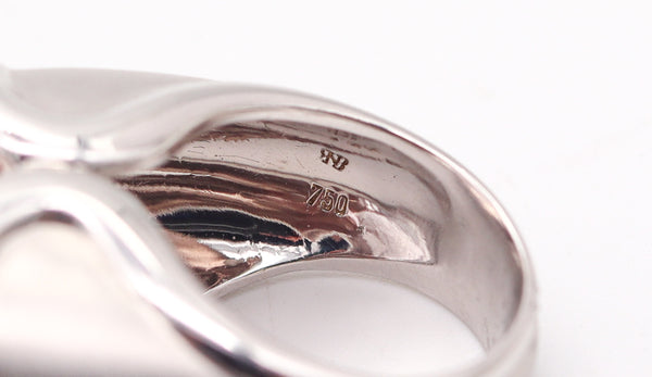 MUNSTEINER Cut Sculptural Ring In  18Kt White Gold With 28.85 Cts Morganite