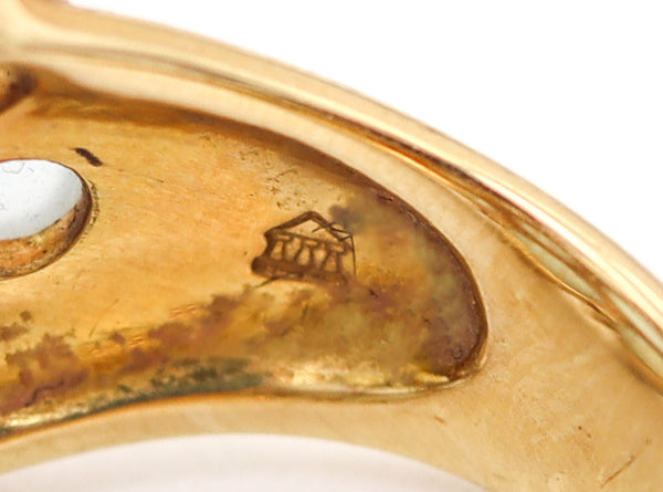 TEMPLE ST CLAIR Cocktail Ring In 18Kt Yellow Gold With 11.95 Cts Aquamarines