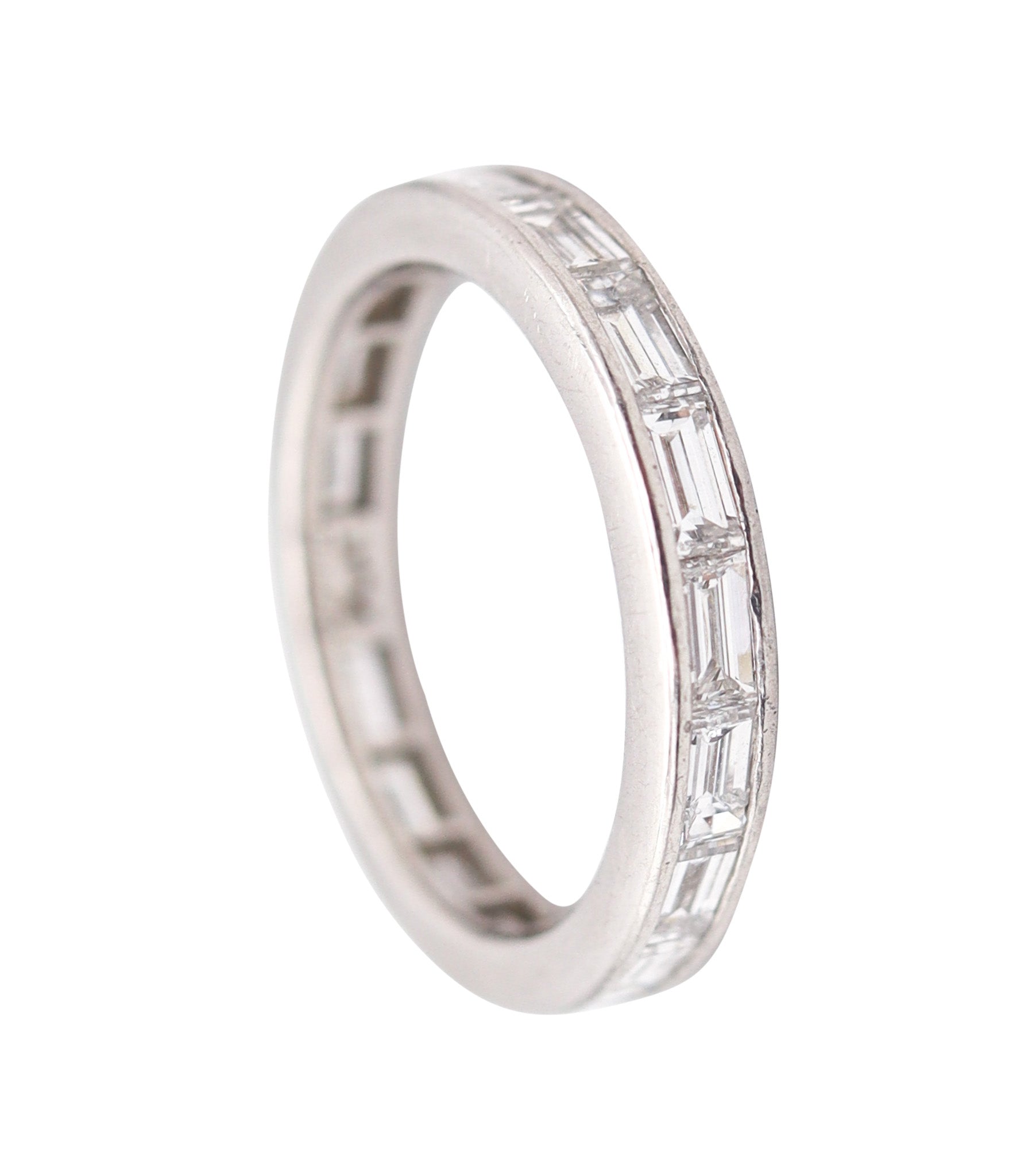 CARTIER Paris 1930 Art Deco Eternity Band Ring In Platinum With VVS Diamonds