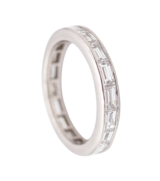 CARTIER Paris 1930 Art Deco Eternity Band Ring In Platinum With VVS Diamonds