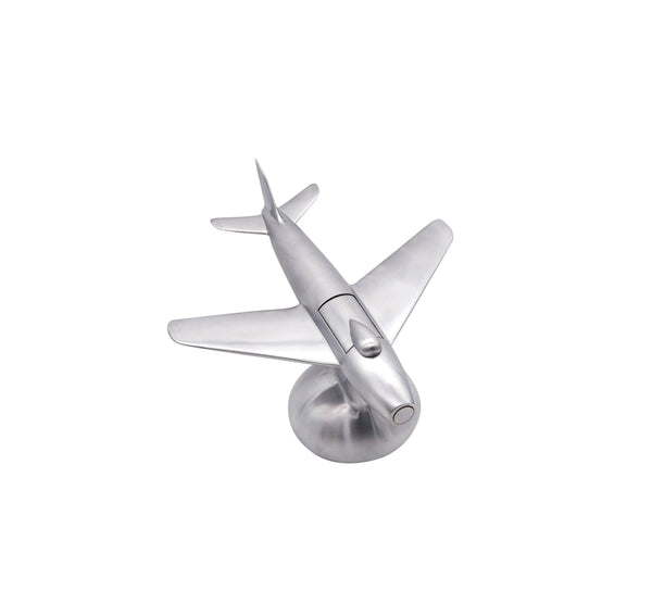 Dunhill London 1954 F 86 Jet Aircraft Table Desk Lighter In Brushed Aluminum