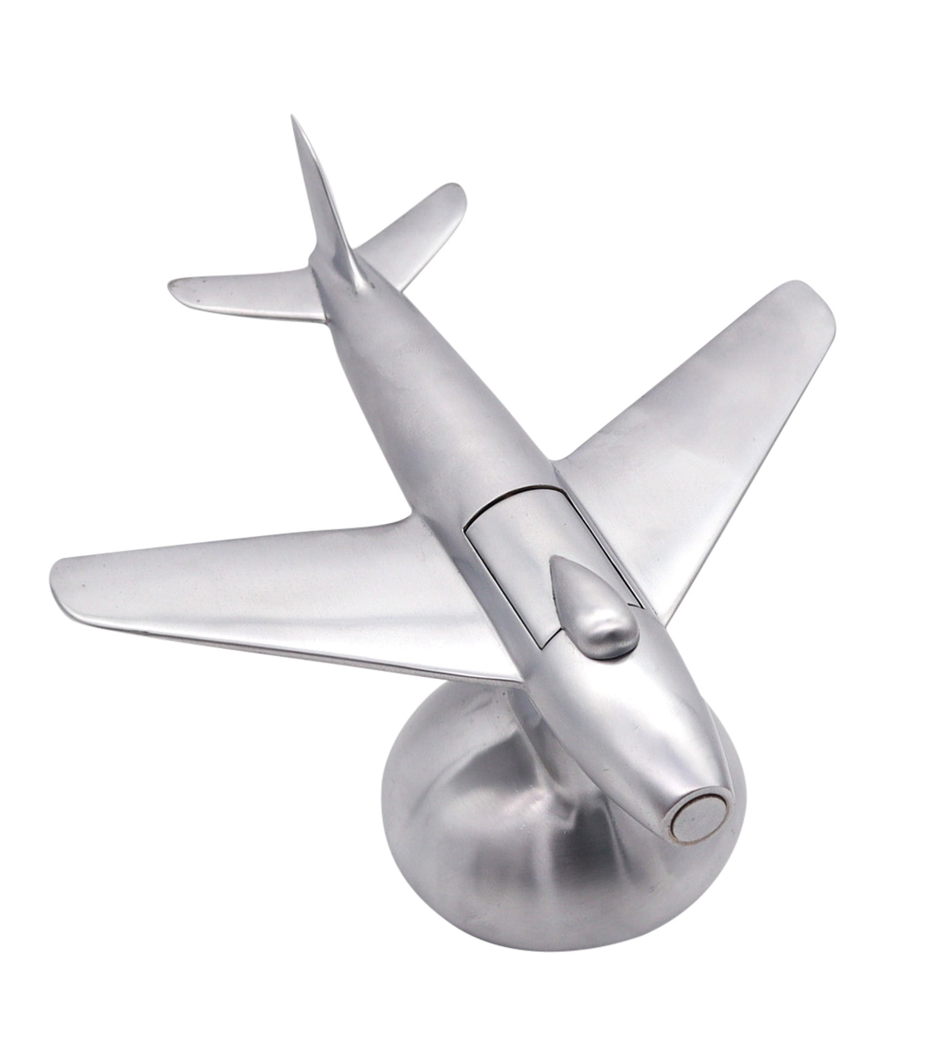 Dunhill London 1954 F 86 Jet Aircraft Table Desk Lighter In Brushed Aluminum
