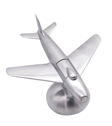 Dunhill London 1954 F 86 Jet Aircraft Table Desk Lighter In Brushed Aluminum