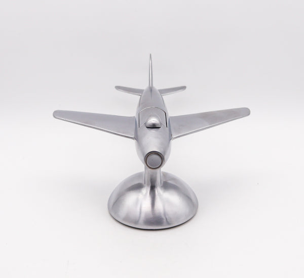 Dunhill London 1954 F 86 Jet Aircraft Table Desk Lighter In Brushed Aluminum