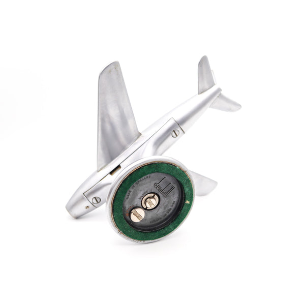 Dunhill London 1954 F 86 Jet Aircraft Table Desk Lighter In Brushed Aluminum