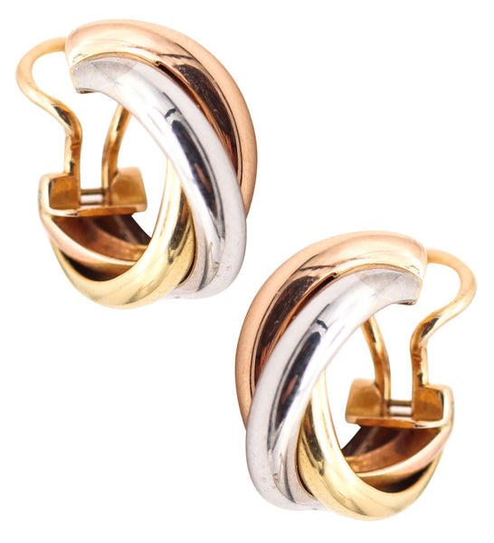 CARTIER Paris Medium Trinity Clips-On Earrings In Three Colors 18Kt Gold