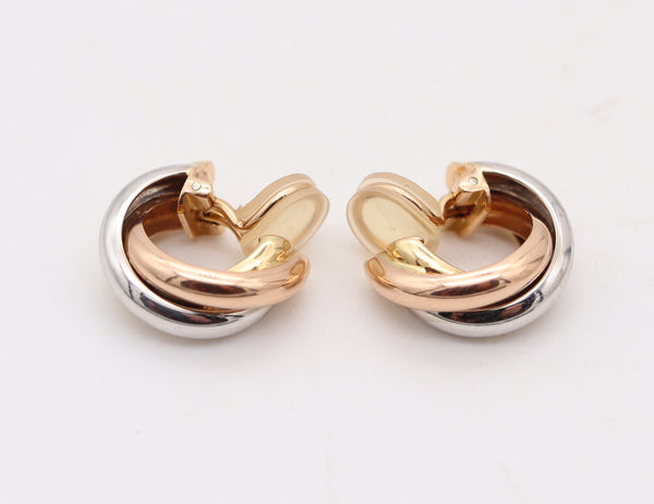CARTIER Paris Medium Trinity Clips-On Earrings In Three Colors 18Kt Gold
