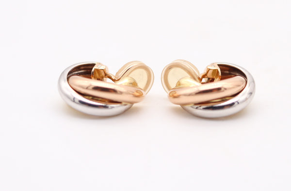 CARTIER Paris Medium Trinity Clips-On Earrings In Three Colors 18Kt Gold