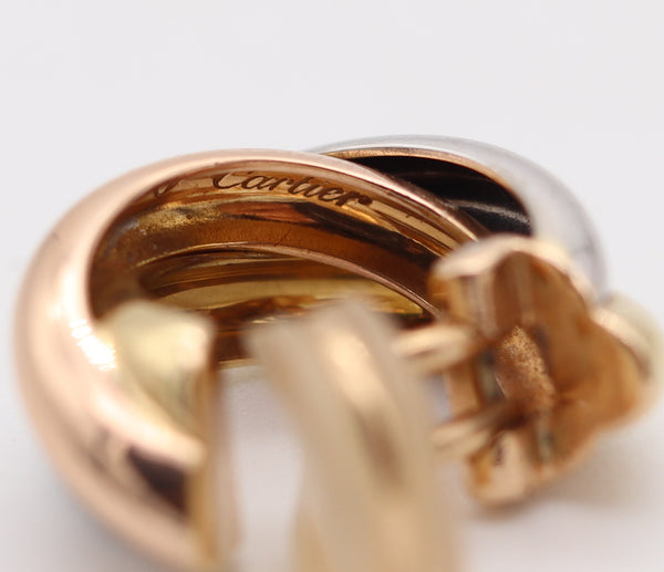 CARTIER Paris Medium Trinity Clips-On Earrings In Three Colors 18Kt Gold