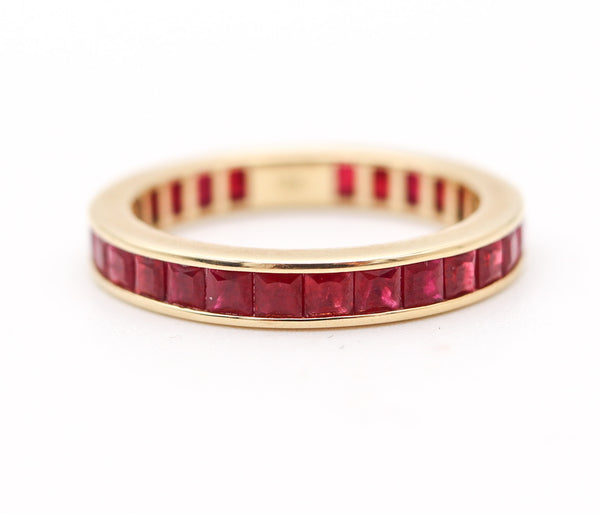 ETERNITY Ring Band In 18Kt Yellow Gold With 2.97 Ctw In Vivid Red Rubies