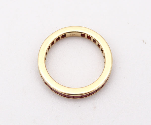 ETERNITY Ring Band In 18Kt Yellow Gold With 2.97 Ctw In Vivid Red Rubies