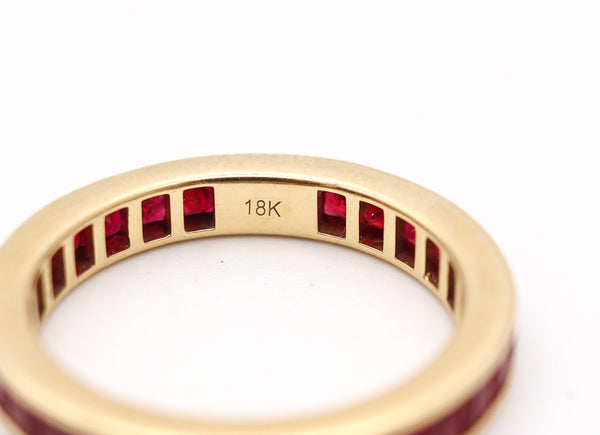 ETERNITY Ring Band In 18Kt Yellow Gold With 2.97 Ctw In Vivid Red Rubies